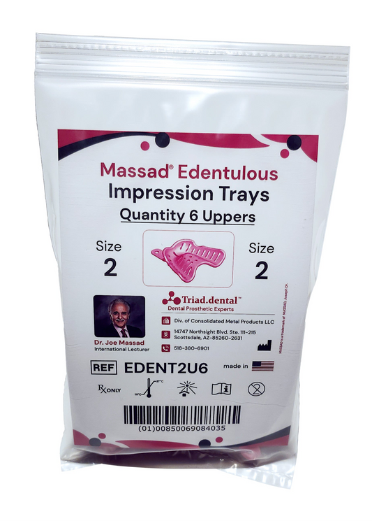 Massad Edentulous Impression Trays - 2 Upper (EDENT2U6)