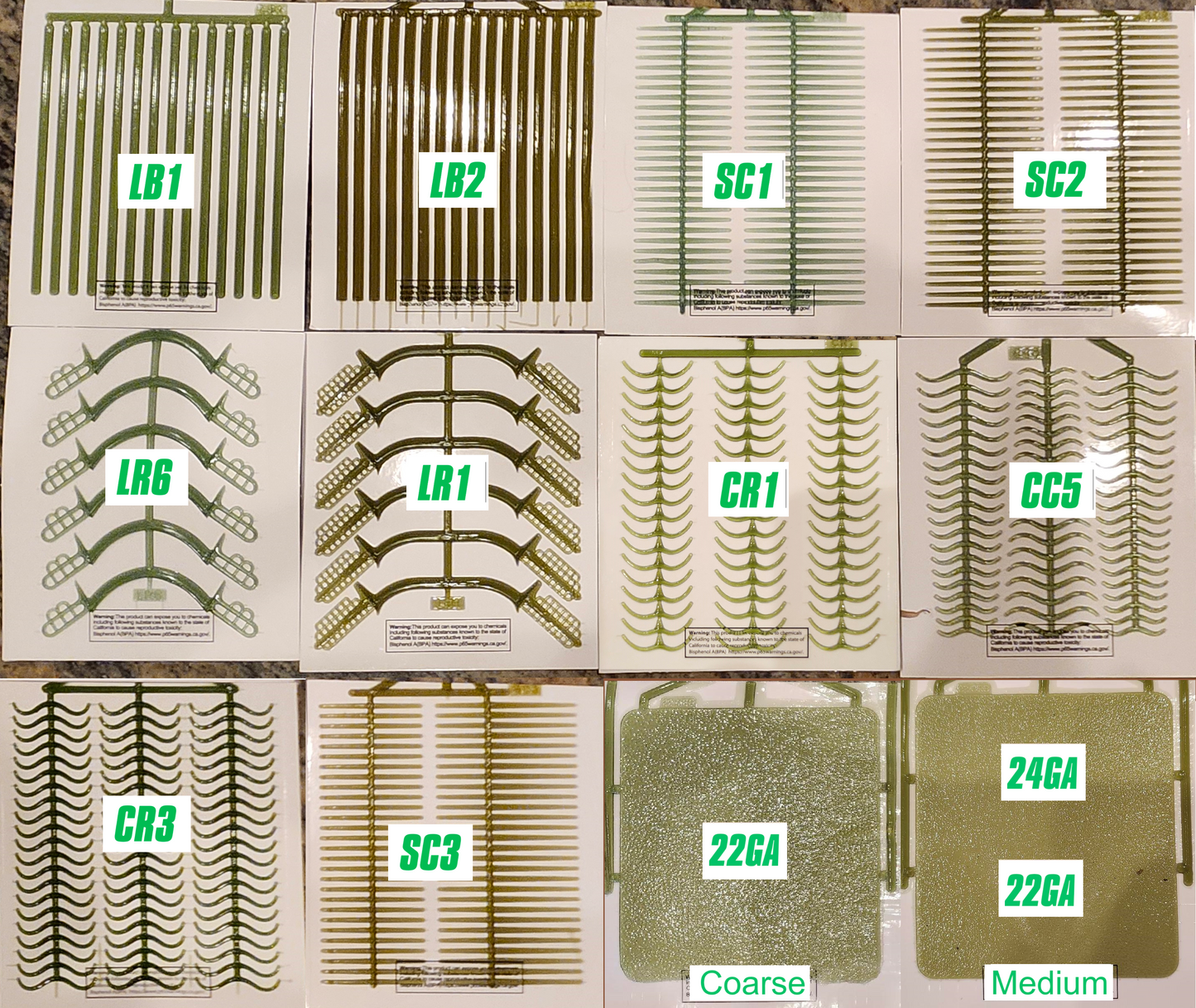 Plastic RPD Patterns (box of 8)